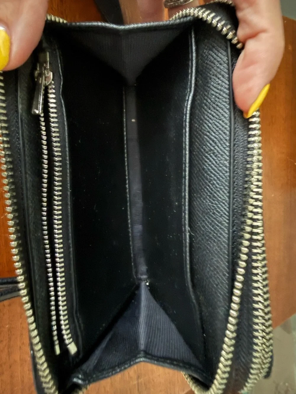 Coach Black and Cream Floral Zip Wristlet - Picture 4 of 4